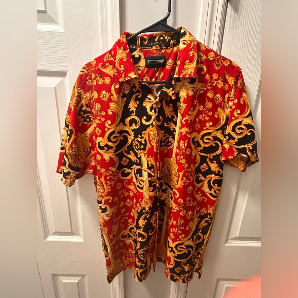 Luxury Red and Gold Men's Polo Shirt